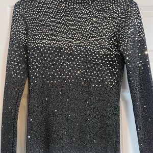 Once 1 Again Charcoal Grey Embellished Mockneck Sweater M